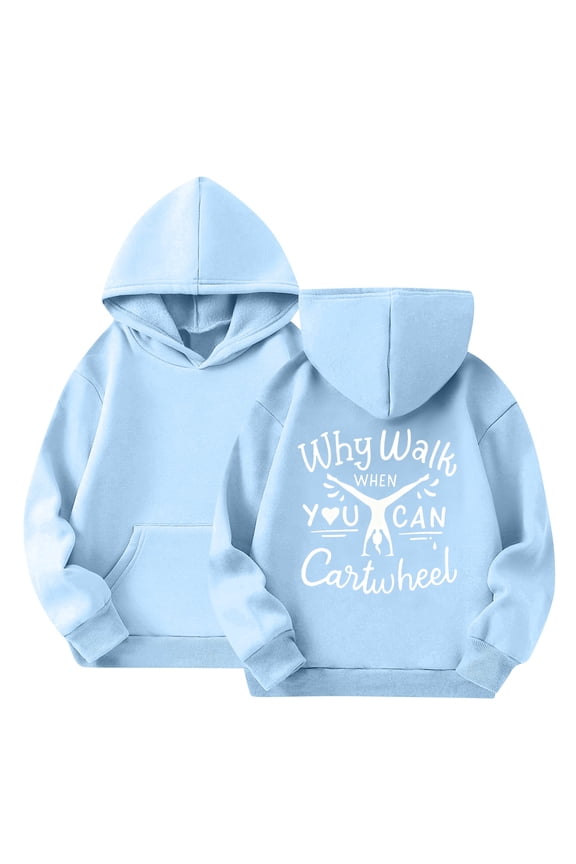Ballet Dancing Hoodies for Girls Sweatshirt Ballerina Dancer Pullover Hoodie Dance Girl Heart Beat Hoodie Light Blue 9-10 Years