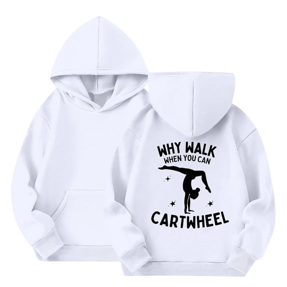 YOUYEDIAN Ballet Dancing Hoodies for Girls Sweatshirt Ballerina Dancer Pullover Hoodie Dance Girl Heart Beat Hoodie White 9-10 Years