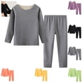 thumbnail image 1 of YOUYEDIAN Base Layer Foy Boys Warm 2 Piece Fleece Lined Thermal Underwear Set Fall Winter Long Sleeve Crewneck Tops Kids Comfy Soft Pants, 1 of 5