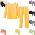 thumbnail image 1 of YOUYEDIAN Base Layer Foy Boys Warm 2 Piece Fleece Lined Thermal Underwear Set Fall Winter Long Sleeve Crewneck Tops Kids Comfy Soft Pants, 1 of 5