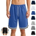 thumbnail image 1 of Mfakffe Basketball Shorts Men Drawstring Elastic Waist Gym Shorts with Pockets Loose Lightweight Running Workout Casual Shorts(Sky Blue,3XL), 1 of 5