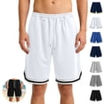thumbnail image 1 of Mfakffe Basketball Shorts Men Drawstring Elastic Waist Gym Shorts with Pockets Loose Lightweight Running Workout Casual Shorts(White,M), 1 of 5