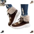 thumbnail image 1 of YOUYEDIAN Boots for Women Fall Winter Plush Soft Fashion Lace-up Platform Casual Warm Round Toe Mid Calf Boots Versatile Fuzzy Outdoor Non Slip Snow Shoes, 1 of 5