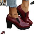 thumbnail image 1 of YOUYEDIAN Boots for Women Fall Winter Casual Round Toe Comfortable Short Booties Mid Block Heel Leather Warm Fashion Shoes, 1 of 4