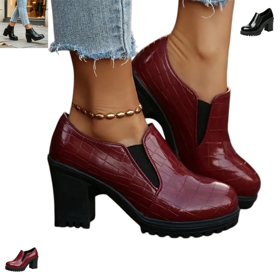 YOUYEDIAN Boots for Women Fall Winter Casual Round Toe Comfortable Short Booties Mid Block Heel Leather Warm Fashion Shoes