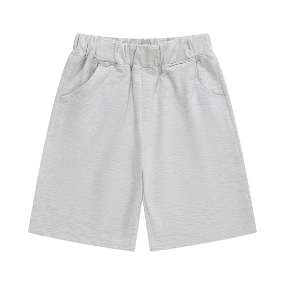 YOUYEDIAN Boy's School Uniforms Flat Front Bermuda Shorts Light Gray 3-4 Years