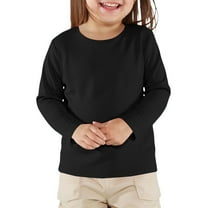 YOUYEDIAN Boys Girls Shirts 2025 Fall Winter Long Sleeve Tops Casual Crewneck Blouses Black 3-4 Years