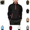 thumbnail image 1 of YOUYEDIAN Boys Half Zip Sweatshirt Kids Casual Long Sleeve Mock Neck Pullover Hoodie with Pockets, 1 of 5