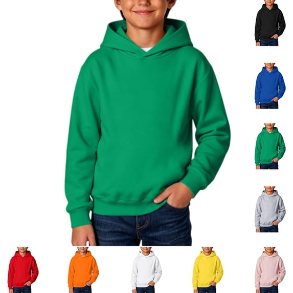 YOUYEDIAN Boys Hoodies Fall Winter Casual Hooded Sweatshirt Solid Color Loose Pullover Sweaters