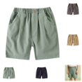 thumbnail image 1 of YOUYEDIAN Boys Shorts Kids Casual Baggy Elastic Waist Shorts Straight Leg Short Pants with Pockets, 1 of 5