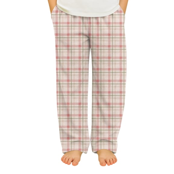 YOUYEDIAN Boys Soft Flannel Pants, Plaid Pajama Bottoms for Sleep and Lounge, Cozy Loose Fit with Pockets Complexion 9-10 Years