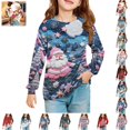 thumbnail image 1 of YOUYEDIAN Christmas Sweatshirt for Girls Long Sleeve Crewneck Xmas Graphic Fleece Pullover Tops, 1 of 1