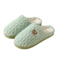 thumbnail image 1 of YOUYEDIAN Cute Bear Slippers for Women Men Fuzzy Plush Winter Warm Orthopedic House Slippers Cartoon Indoor Shoes Mint Green US-10.5（EU-44）, 1 of 5