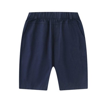 YOUYEDIAN Dress Shorts for Boys Girls School Uniform Kids Pull on Shorts Summer Casual Shorts Navy 4-5 Years