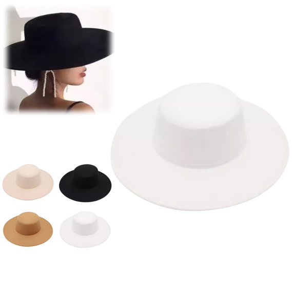YOUYEDIAN Fedora Hats for Women Fall Winter Fashion Flat Top Hat