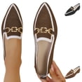 thumbnail image 1 of YOUYEDIAN Flat Shoes for Women Dress Non Slip Slip on Loafers Spring Fall Work Walking Shoes Trendy Closed Toe Orthopedic Shoes (Light Brown), 1 of 4
