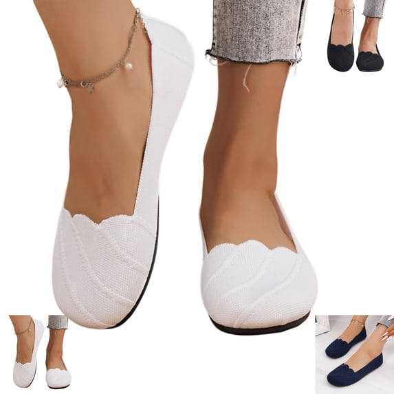 YOUYEDIAN Flat Shoes for Women Dressy Slip on Non Slip Loafers Spring Summer Work Walking Shoes Comfortable Closed Toe Orthopedic Shoes