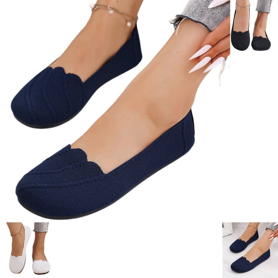 YOUYEDIAN Flat Shoes for Women Dressy Slip on Non Slip Loafers Spring Summer Work Walking Shoes Comfortable Closed Toe Orthopedic Shoes