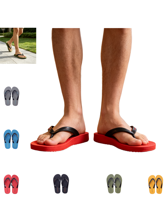 Flip Flops for Men Versatile Comfortable Non Slip Casual Breathable Flip Flops Fashion Flat Solid Color Slip On Shoes