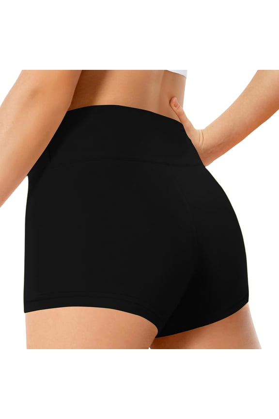 Girls Athletic Shorts Kids High Waist Biker Dance Gymnastics Shorts Comfy Yoga Active Workout Volleyball Shorts (Black, 8-9 Years)