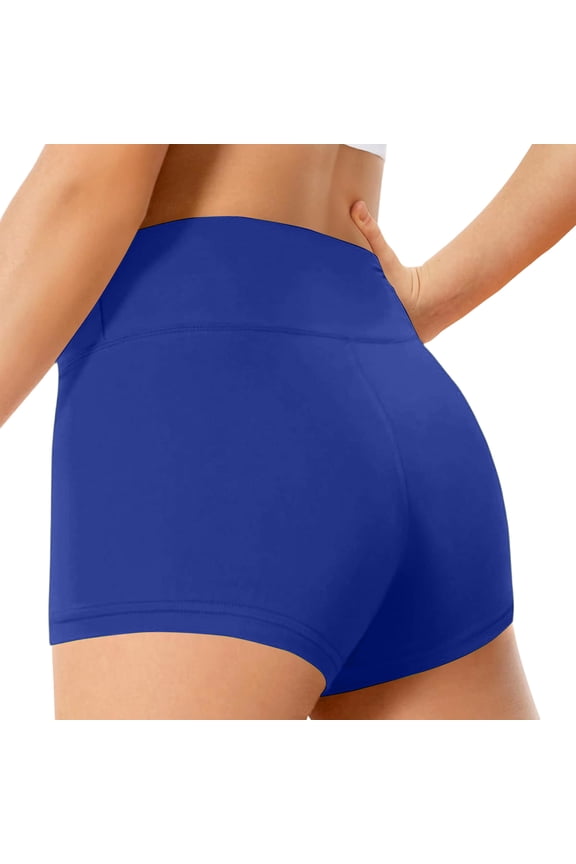 Girls Athletic Shorts Kids High Waist Biker Dance Gymnastics Shorts Comfy Yoga Active Workout Volleyball Shorts (Royal Blue, 11-12 Years)