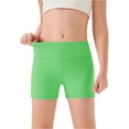 thumbnail image 1 of YOUYEDIAN Girls Athletic Shorts Kids High Waisted Yoga Dance Biker Shorts Comfy Gymnastics Shorts (Green, 6-7 Years), 1 of 3