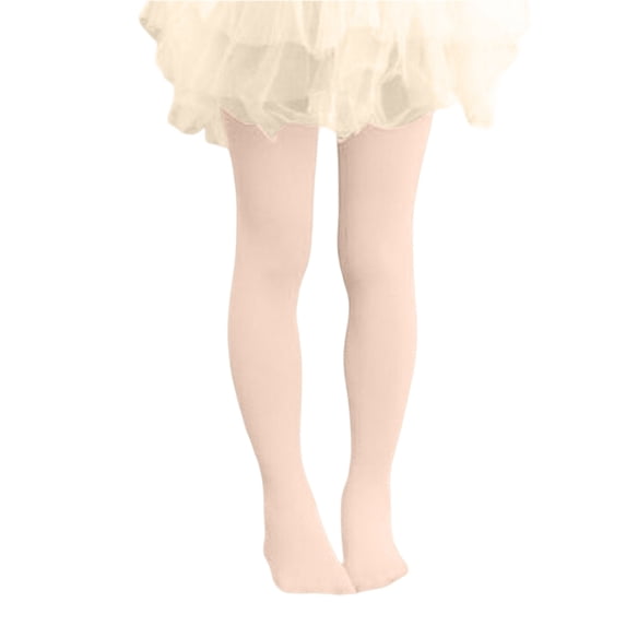 YOUYEDIAN Girls Ballet Tights Toddler Soft Footed Dance Tights Kids Stretch Skinny Leggings (Beige, M)