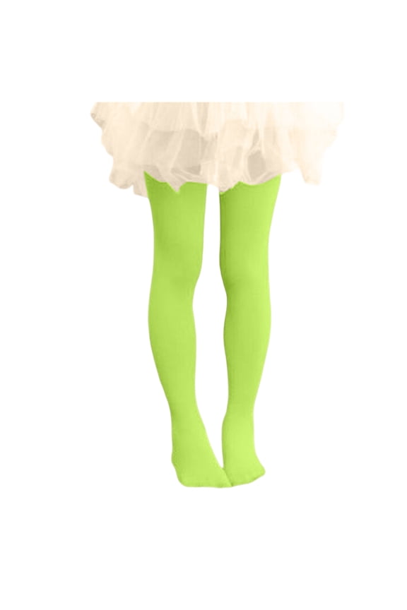 Girls Ballet Tights Toddler Soft Footed Dance Tights Kids Stretch Skinny Leggings (Green, XL)