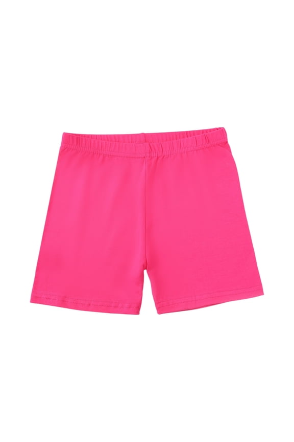 Girls Biker Shorts Cotton Toddlers Cartwheel Dance Yoga Play Under Dress Skirt School Uniform Basic (Hot Pink, 2T)