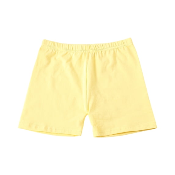 YOUYEDIAN Girls Biker Shorts Cotton Toddlers Cartwheel Dance Yoga Play Under Dress Skirt School Uniform Basic (Yellow, 9-12 Months)
