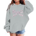thumbnail image 1 of YOUYEDIAN Girls Bow Print Hoodies Long Sleeve Sweatshirts Causal Drawstring Pullover 2026 New Hoodie Gray 6-7 Years, 1 of 4