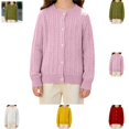 thumbnail image 1 of YOUYEDIAN Girls Cable Knit Cardigan Casual Fashion Warm Button Up Sweater, 1 of 5