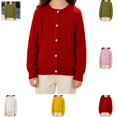 thumbnail image 1 of YOUYEDIAN Girls Cable Knit Cardigan Casual Fashion Warm Button Up Sweater, 1 of 5