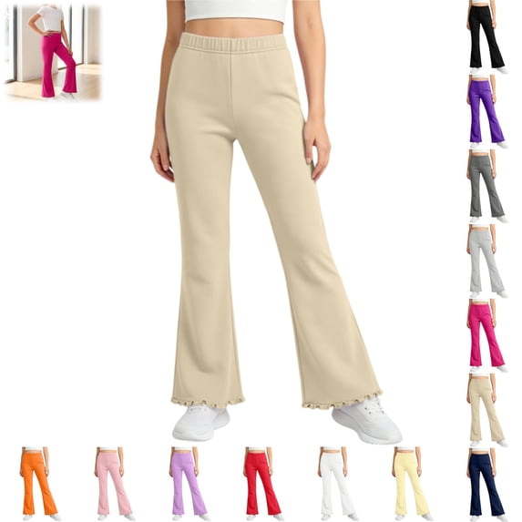 YOUYEDIAN Girls Flared Leggings Casual Fashion Versatile Yoga Pants