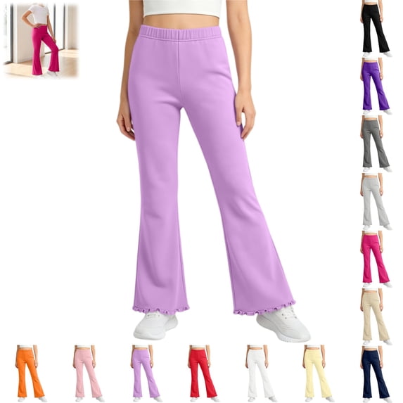 YOUYEDIAN Girls Flared Leggings Casual Fashion Versatile Yoga Pants