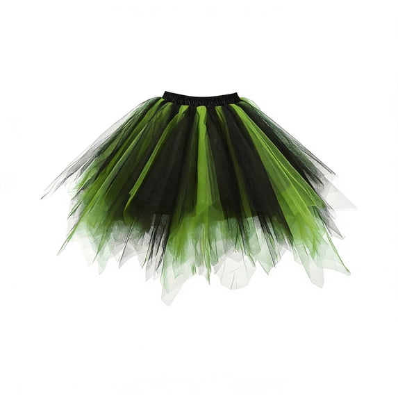 YOUYEDIAN Girls Green Tulle Tutu Skirt Layered Puffy for Party & Dance