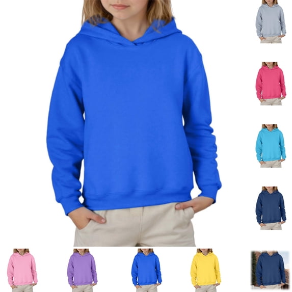 YOUYEDIAN Girls Hoodie Fall Winter Casual Loose Hooded Sweatshirt Solid Color Pullover Sweaters