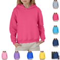 thumbnail image 1 of YOUYEDIAN Girls Hoodie Fall Winter Casual Loose Hooded Sweatshirt Solid Color Pullover Sweaters, 1 of 4