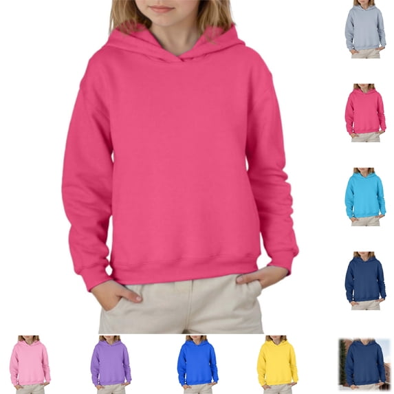 YOUYEDIAN Girls Hoodie Fall Winter Casual Loose Hooded Sweatshirt Solid Color Pullover Sweaters