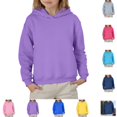 thumbnail image 1 of YOUYEDIAN Girls Hoodie Fall Winter Casual Loose Hooded Sweatshirt Solid Color Pullover Sweaters, 1 of 3