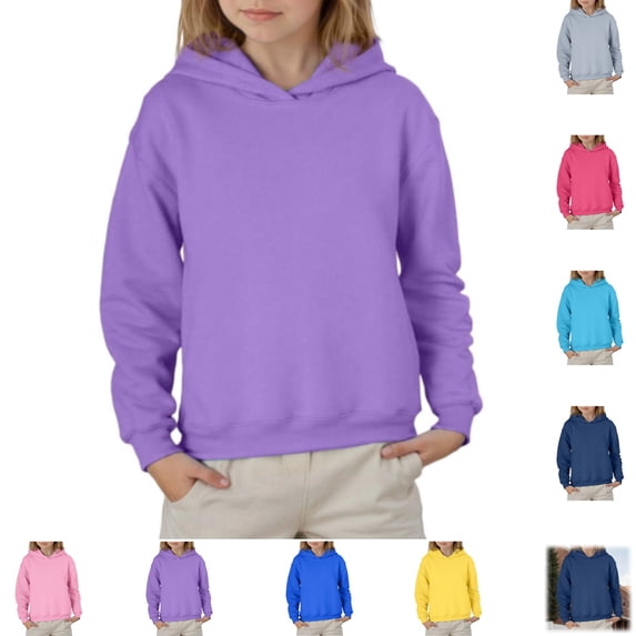 YOUYEDIAN Girls Hoodie Fall Winter Casual Loose Hooded Sweatshirt Solid Color Pullover Sweaters