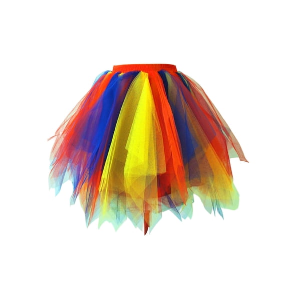 YOUYEDIAN Girls Layered Tulle Tutu Skirt Red Puffy for Ballet & Party