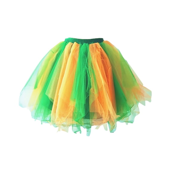 YOUYEDIAN Girls Layered Yellow Tulle Tutu Skirt Puffy Petticoat for Girls
