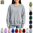 thumbnail image 1 of YOUYEDIAN Girls Oversized Sweatshirts Boys Casual Versatile Long Sleeve Fleece Crewneck Pullover Tops, 1 of 4