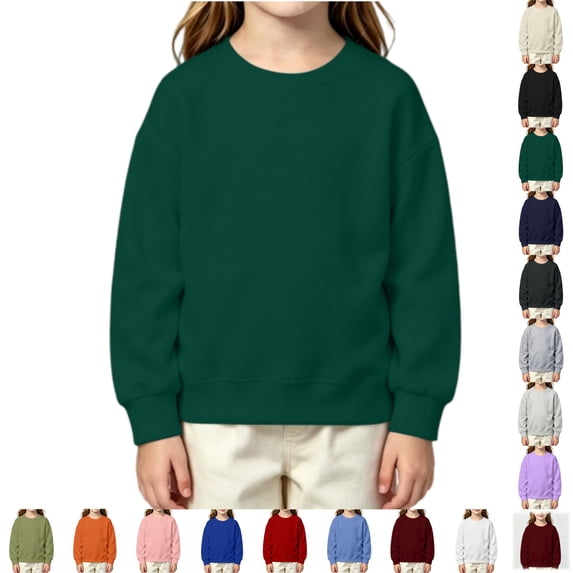 YOUYEDIAN Girls Oversized Sweatshirts Kids Fashion Long Sleeve Crewneck Fleece Pullover Tops