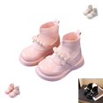 thumbnail image 1 of YOUYEDIAN Girls Pearl Mid Calf Boots Fashion Versatile Fall Booties, 1 of 5