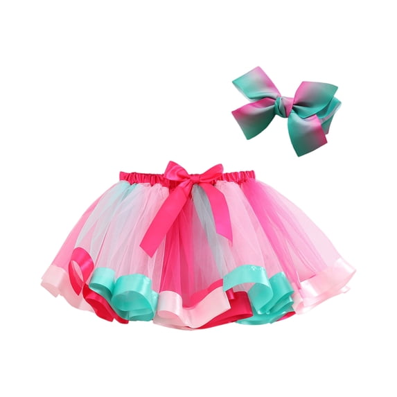 YOUYEDIAN Girls Pink Puffy Tulle Tutu Skirt Layered Petticoat for Ballet