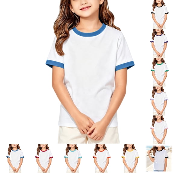 YOUYEDIAN Girls T Shirts Casual Versatile Crewneck Short Sleeve Tops