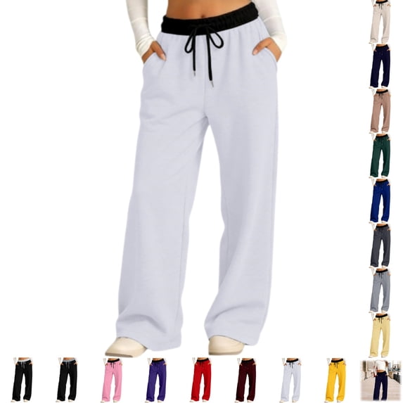 YOUYEDIAN Girls Wide Leg Sweatpants Casual Versatile Athletic Pants