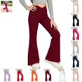 thumbnail image 1 of YOUYEDIAN Girls Yoga Pants High Waisted Crossover Tummy Control Flare Leggings, 1 of 5